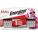 Energizer E92LP16 Alkaline Batteries, AAA, 16/PK, BKSR product photo