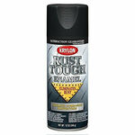 Krylon Rust Tough with Anti-Rust Technology Enamel Spray Paint - Flat Black - 12 oz. product photo