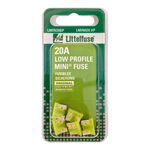 Littelfuse Low Profile MINI Blade Fuse, 20A, Carded product photo