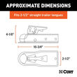 Curt 2" Straight-Tongue Coupler With Posi-Lock (2-1/2" Channel, 3,500 Lbs, Zinc) product photo