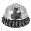 Shark 4" x 5/8"-11NC Single Row Knotted Cup Brush Stainless Steel   .020" product photo